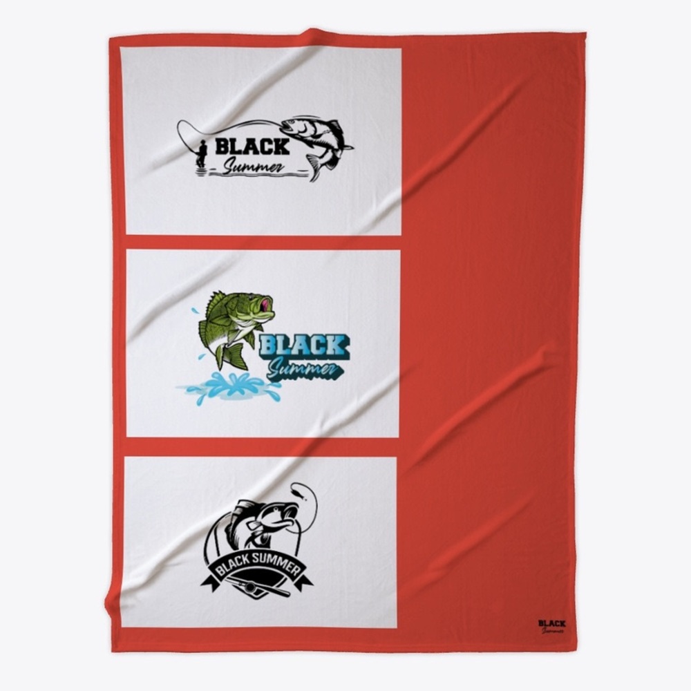 Black Summer Fleece Blanket